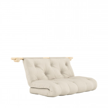 Hooked - Canapé convertible 2,5 places en tissu et bois avec accroches murales