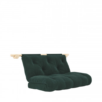 Hooked - Canapé convertible 2,5 places en velours côtelé et bois avec accroches murales