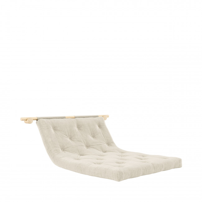 Hooked - Canapé convertible 2,5 places en velours côtelé et bois avec accroches murales