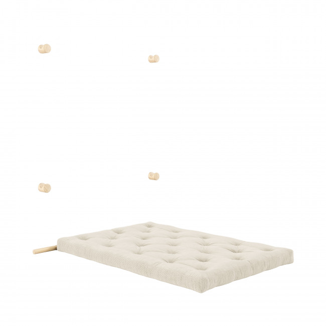 Hooked - Canapé convertible 2,5 places en velours côtelé et bois avec accroches murales