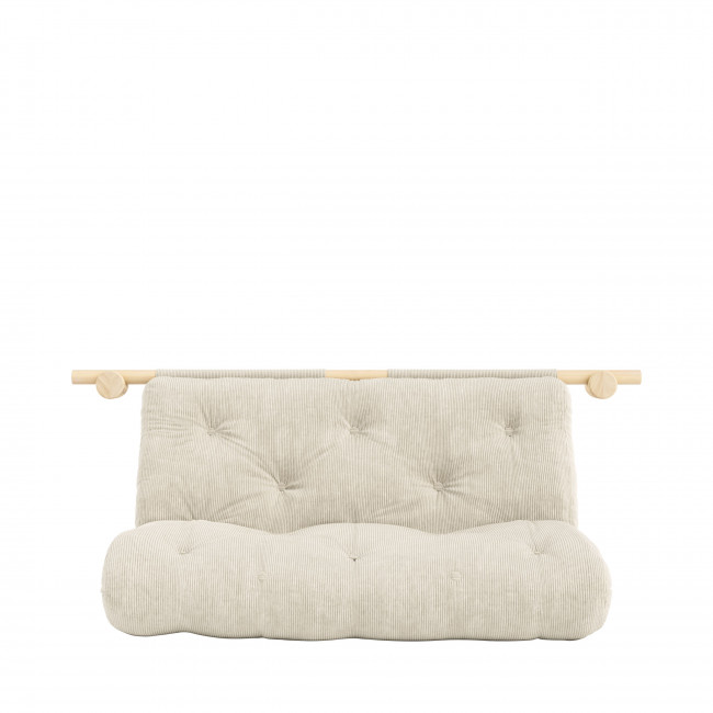 Hooked - Canapé convertible 2,5 places en velours côtelé et bois avec accroches murales