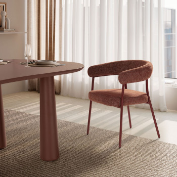 Lora - Lot de 2 fauteuils en tissu et métal