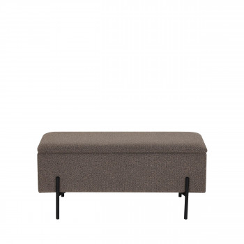 Watford - Banc coffre en tissu bouclette et métal L95cm