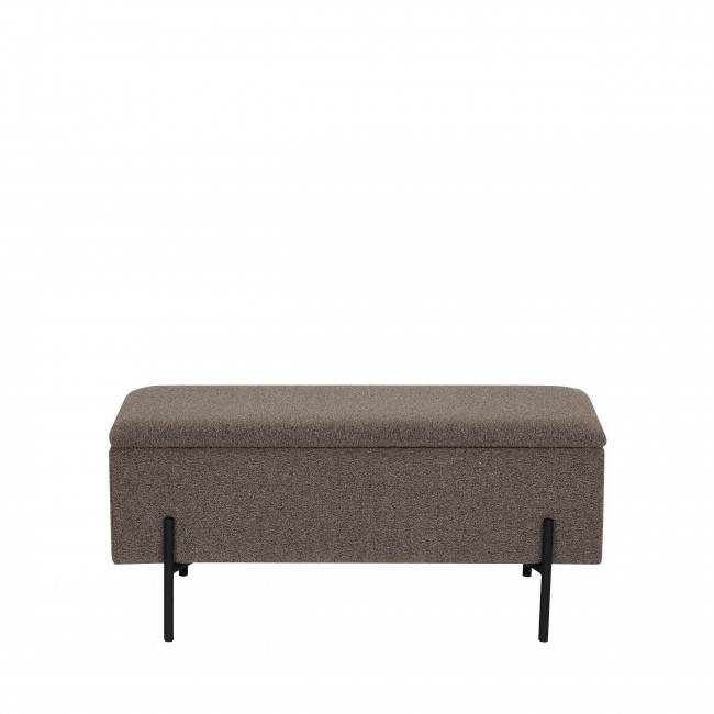 Watford - Banc coffre en tissu bouclette et métal L95cm