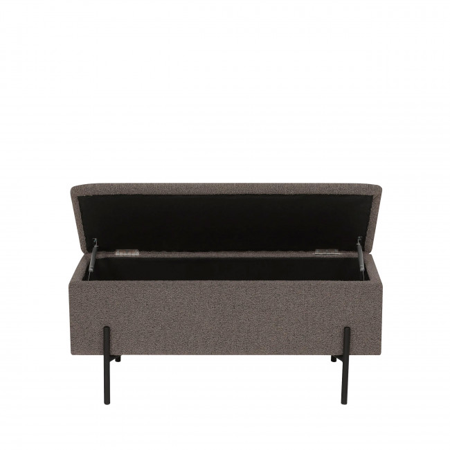 Watford - Banc coffre en tissu bouclette et métal L95cm