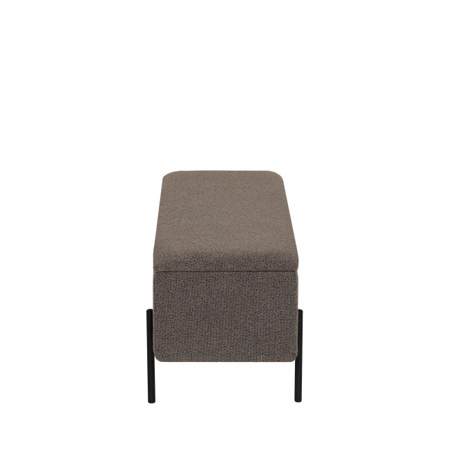 Watford - Banc coffre en tissu bouclette et métal L95cm