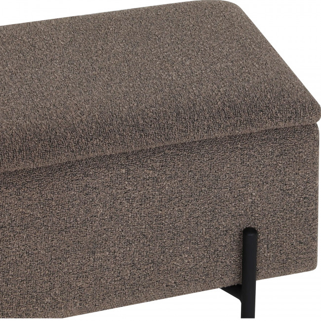 Watford - Banc coffre en tissu bouclette et métal L95cm