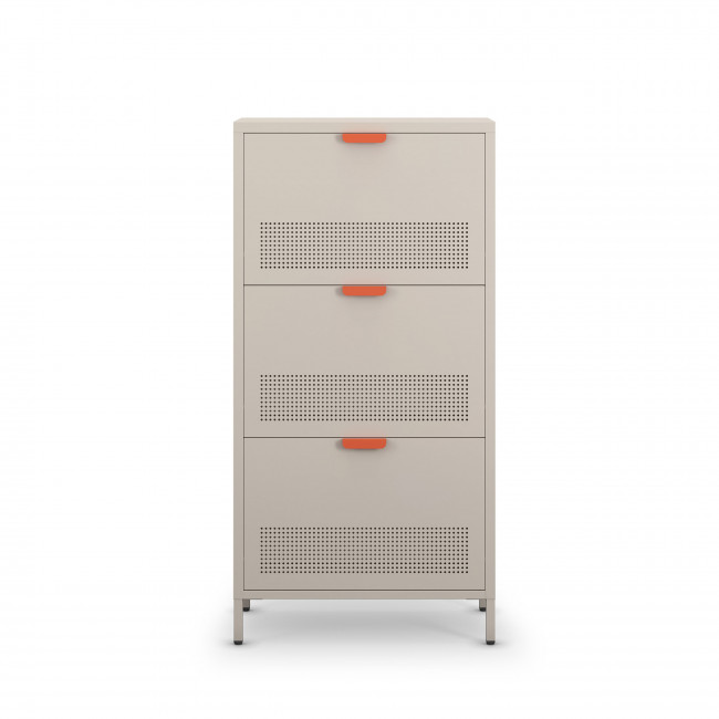 Adel - Meuble à chaussures 3 portes en métal H120cm