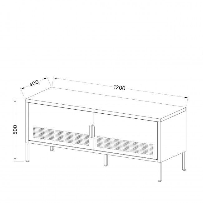 Adel - Meuble TV 2 portes en métal L120cm