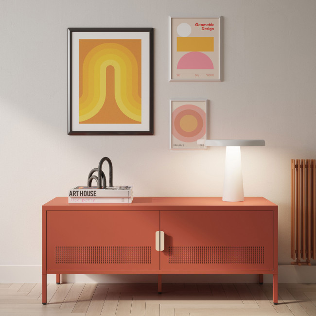 Adel - Meuble TV 2 portes en métal L120cm