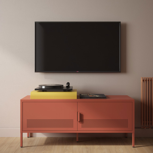 Adel - Meuble TV 2 portes en métal L120cm