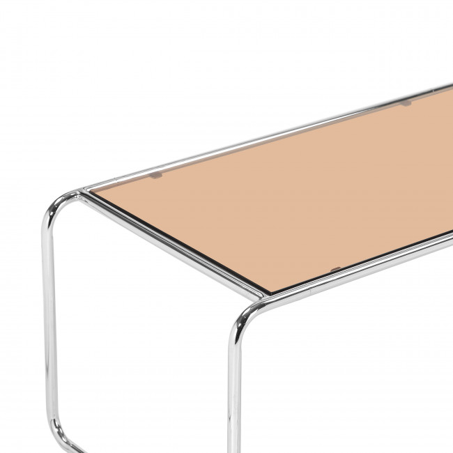 Rika - Table basse en verre pieds chrome