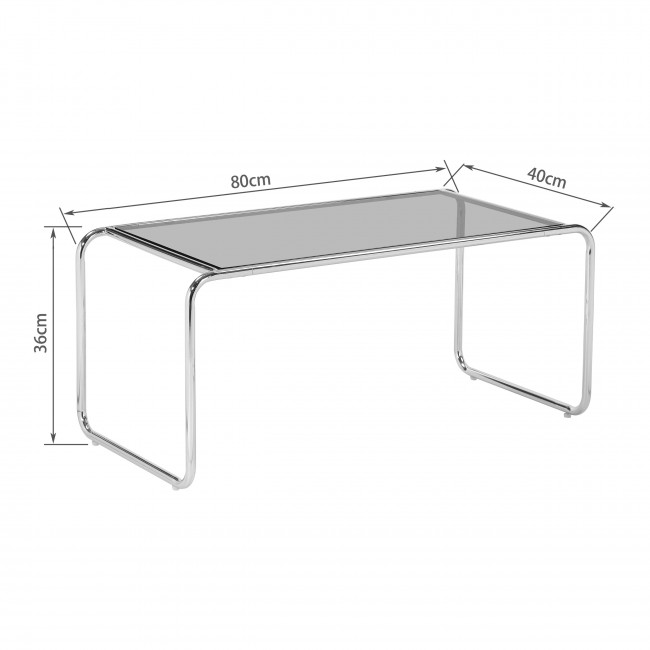 Rika - Table basse en verre pieds chrome