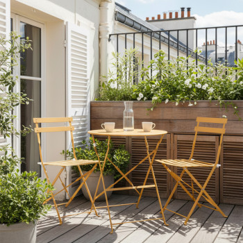 Marseille - Ensemble de jardin 2 personnes en acier