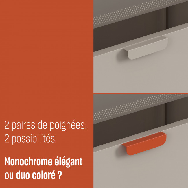 Adel - Meuble à chaussures 3 portes en métal H120cm