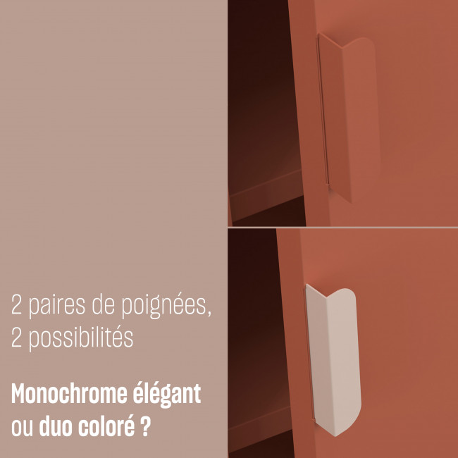 Adel - Meuble TV 2 portes en métal L120cm