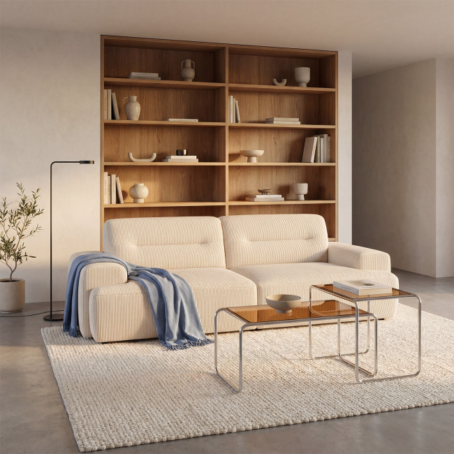 Rika - Table basse en verre pieds chrome