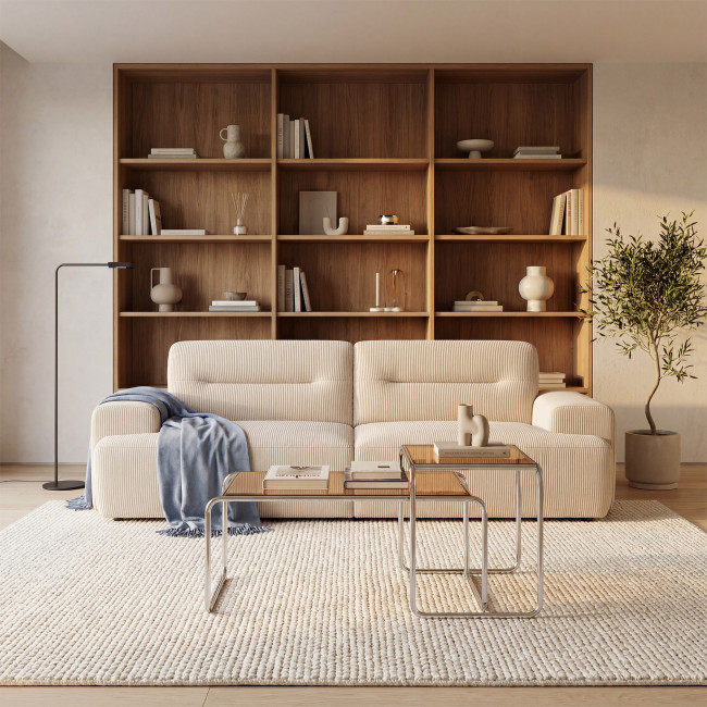 Rika - Table basse en verre pieds chrome