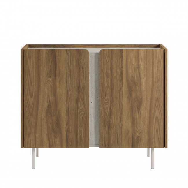 Boxy - Buffet 2 portes en bois et métal L100cm