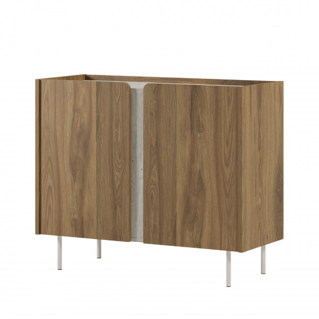 Boxy - Buffet 2 portes en bois et métal L100cm