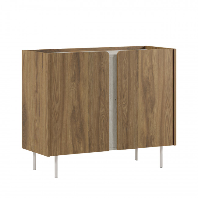Boxy - Buffet 2 portes en bois et métal L100cm