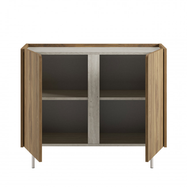 Boxy - Buffet 2 portes en bois et métal L100cm
