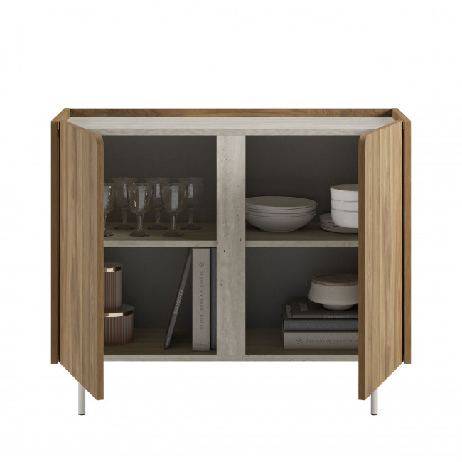 Boxy - Buffet 2 portes en bois et métal L100cm