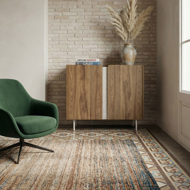 Boxy - Buffet 2 portes en bois et métal L100cm