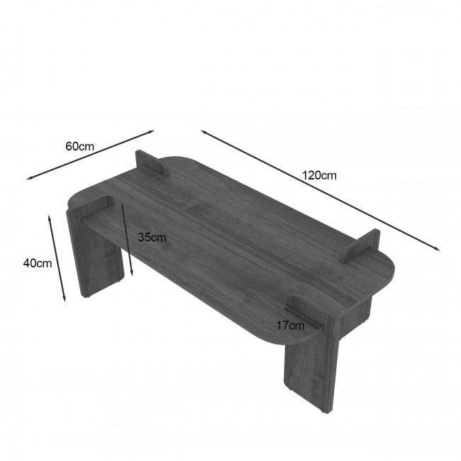 Soleni - Table basse en bois 120x60cm