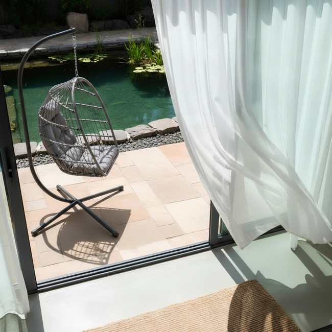Sully - Fauteuil suspendu de jardin en corde et métal