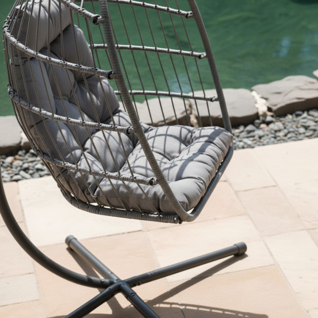 Sully - Fauteuil suspendu de jardin en corde et métal