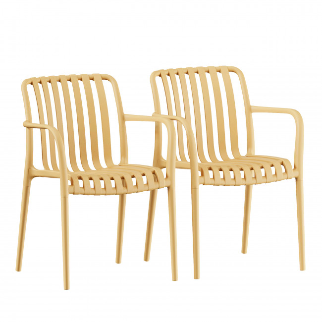 Brano - Lot de 2 fauteuils indoor/outdoor en plastique