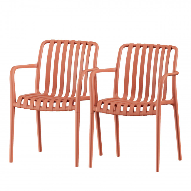 Brano - Lot de 2 fauteuils indoor/outdoor en plastique
