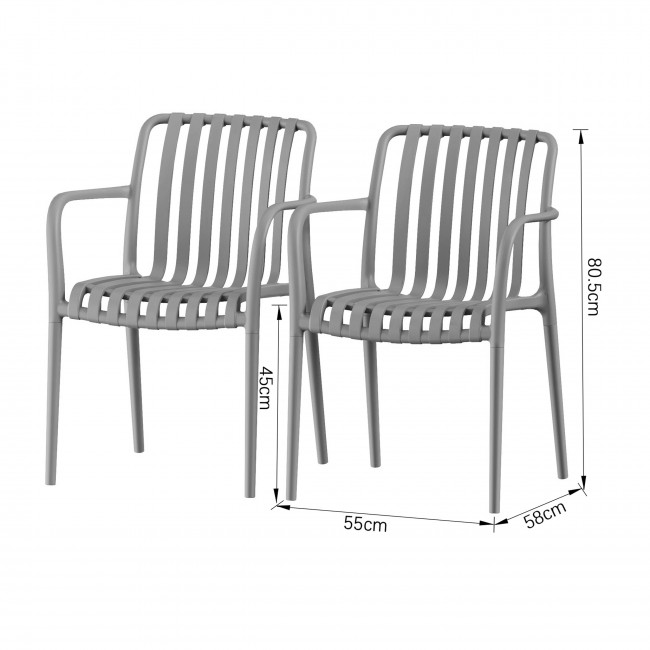 Brano - Lot de 2 fauteuils indoor/outdoor en plastique