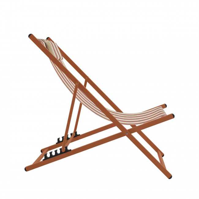 Brisa - Lot de 2 chiliennes à rayures et aluminium