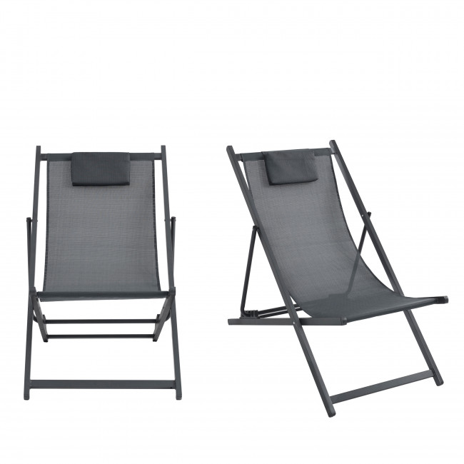 Brisa - Lot de 2 chiliennes en aluminium
