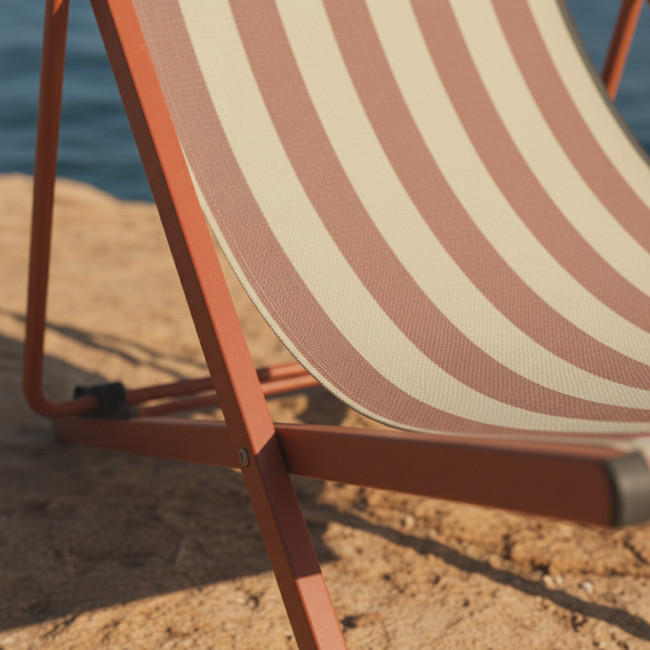 Brisa - Lot de 2 chiliennes à rayures et aluminium
