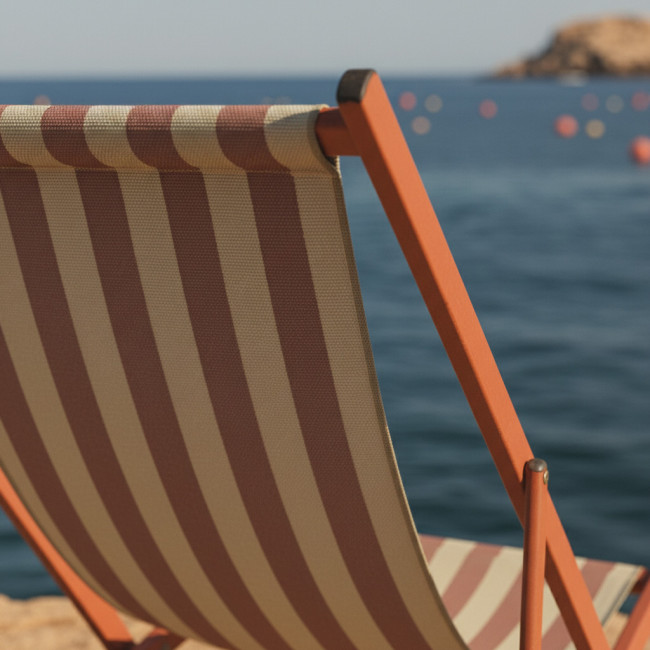 Brisa - Lot de 2 chiliennes à rayures et aluminium