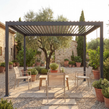 Tero - Pergola bioclimatique en aluminium 4x3m - anthracite