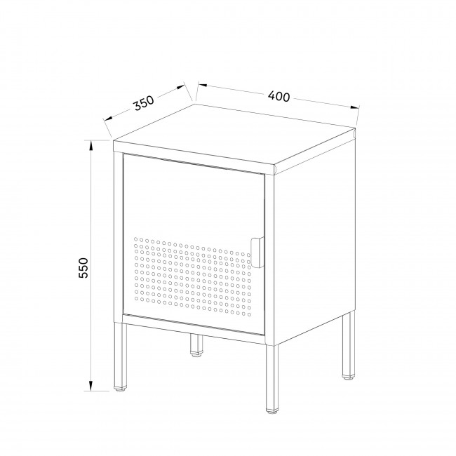 Adel - Table de chevet 1 porte en métal L40cm
