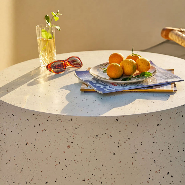 Bonnie - Table basse ronde en effet terrazzo ø70cm