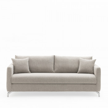 Steffen - Canapé droit 3 places en tissu et pieds chrome