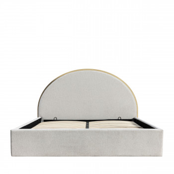 Brie - Lit coffre en tissu avec rangements intégrés 160x200cm