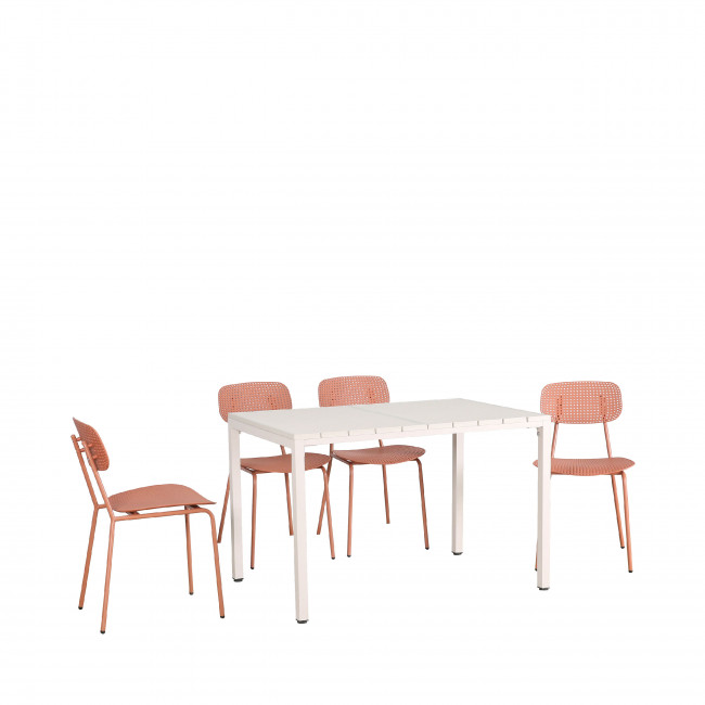 Orka - Ensemble table et chaises 4 personnes en métal