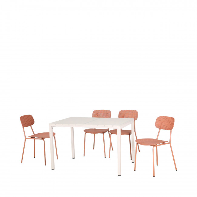 Orka - Ensemble table et chaises 4 personnes en métal