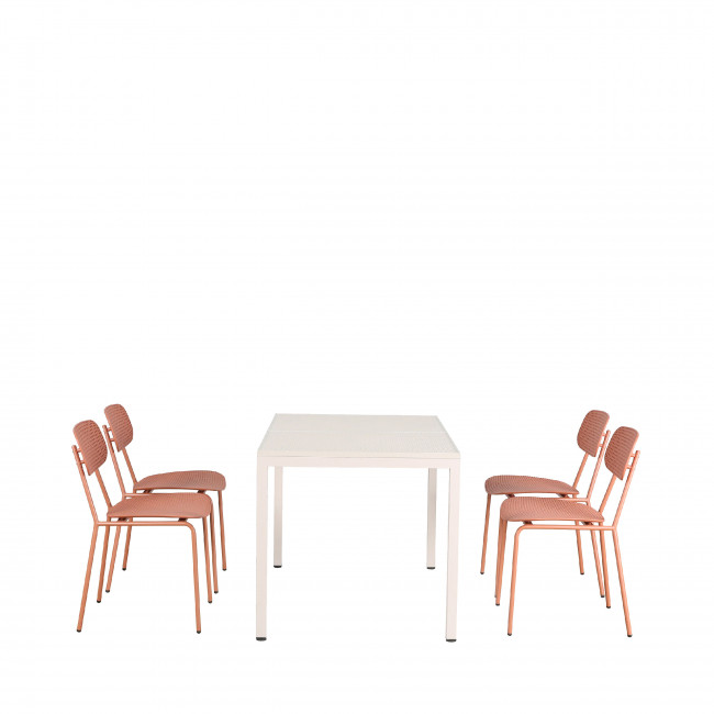Orka - Ensemble table et chaises 4 personnes en métal