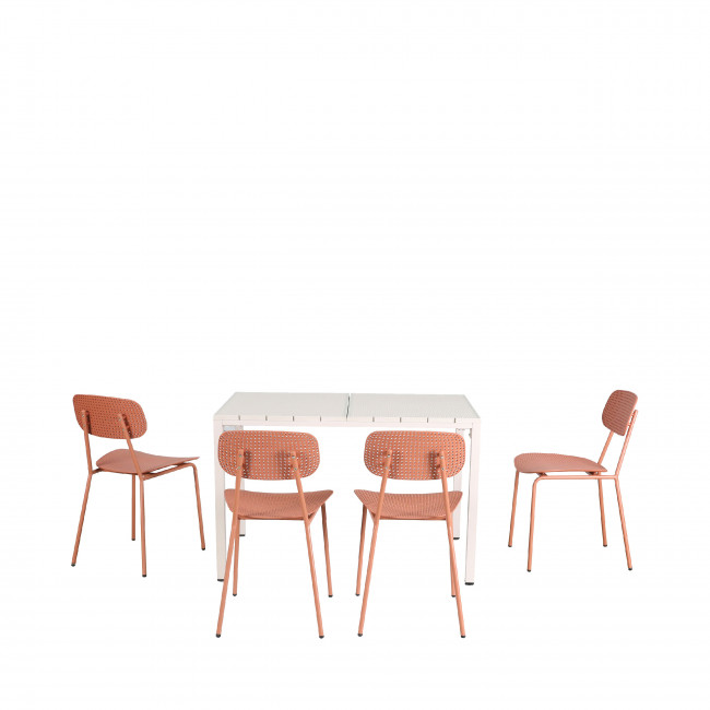 Orka - Ensemble table et chaises 4 personnes en métal