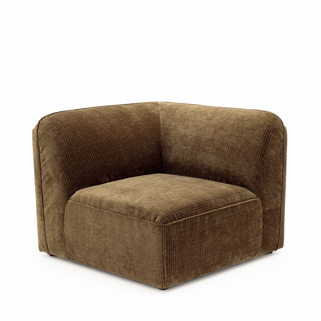 Noor - Angle réversible pour canapé modulable en velours côtelé 