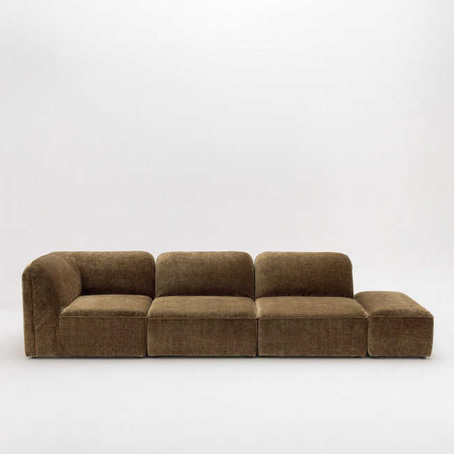 Noor - Pouf pour canapé modulable en velours côtelé 
