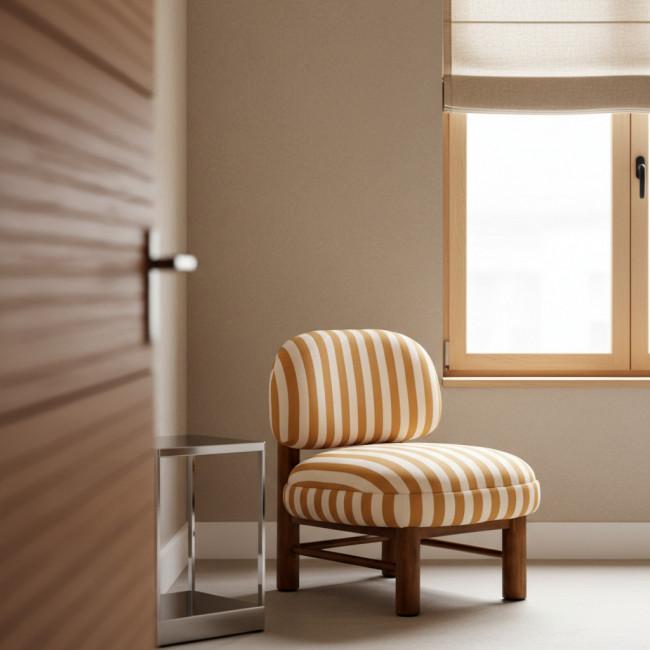 Nubo - Fauteuil en tissu et bois